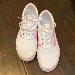 Vans lace up rainbow